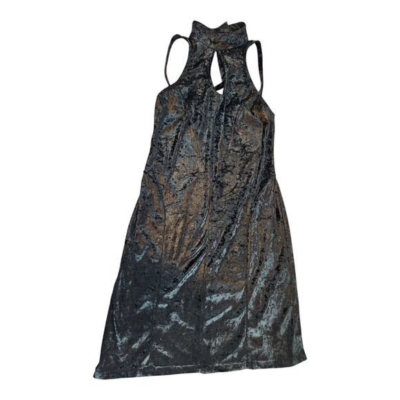 Carabella sz med dress crushed velvet halter sleeveless strappy gothcore keyhole - Picture 1 of 10